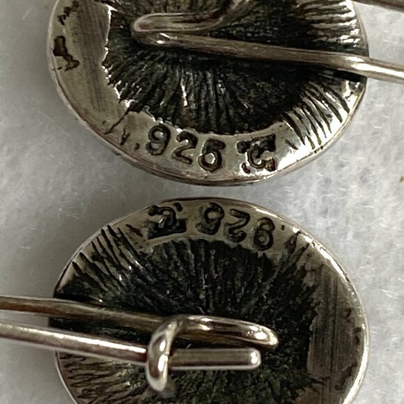 Sterling Silver 925 Dainty Oval White Mother Of Pearl Dangle Earrings - Picture 8 of 16